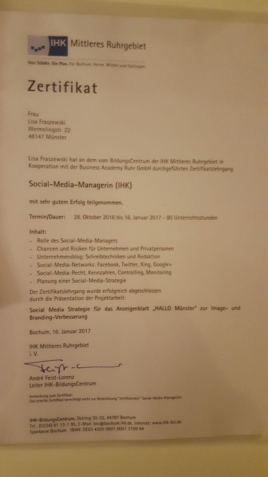 Twittern mit Diplom